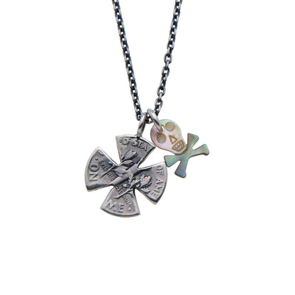[North Works] Pearl Skull Coin Necklace