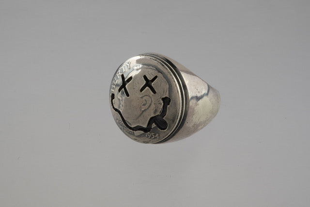 Smiley Face Ring | Handmade Sterling Silver Smile Ring- ALLY Jewellery