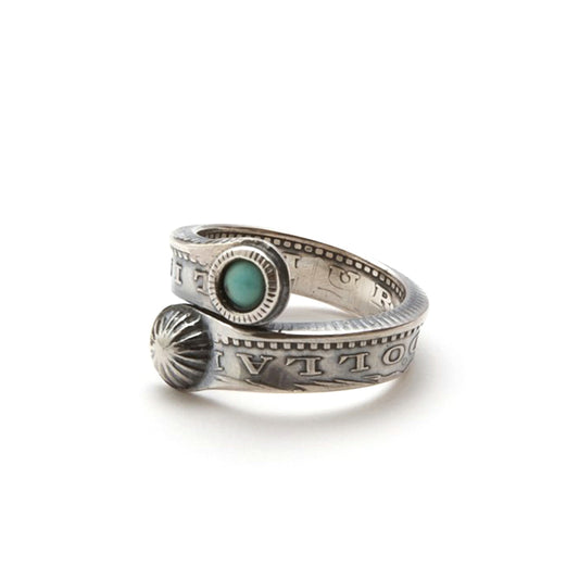 North Works Morgan Dollar Turquoise Apollo Twist Ring