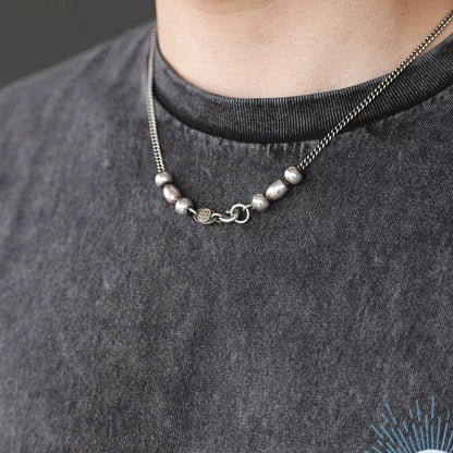 [CHOLOS] Silver Beads Necklace