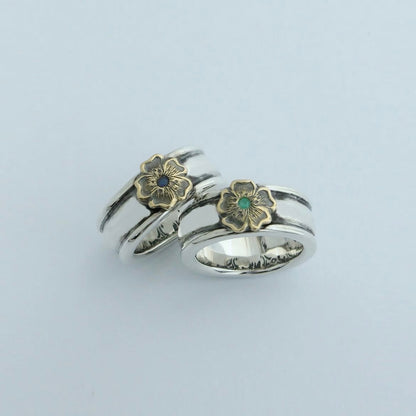 [Mt.hill] Prairie Rose with Blue Sapphire Plain Ring