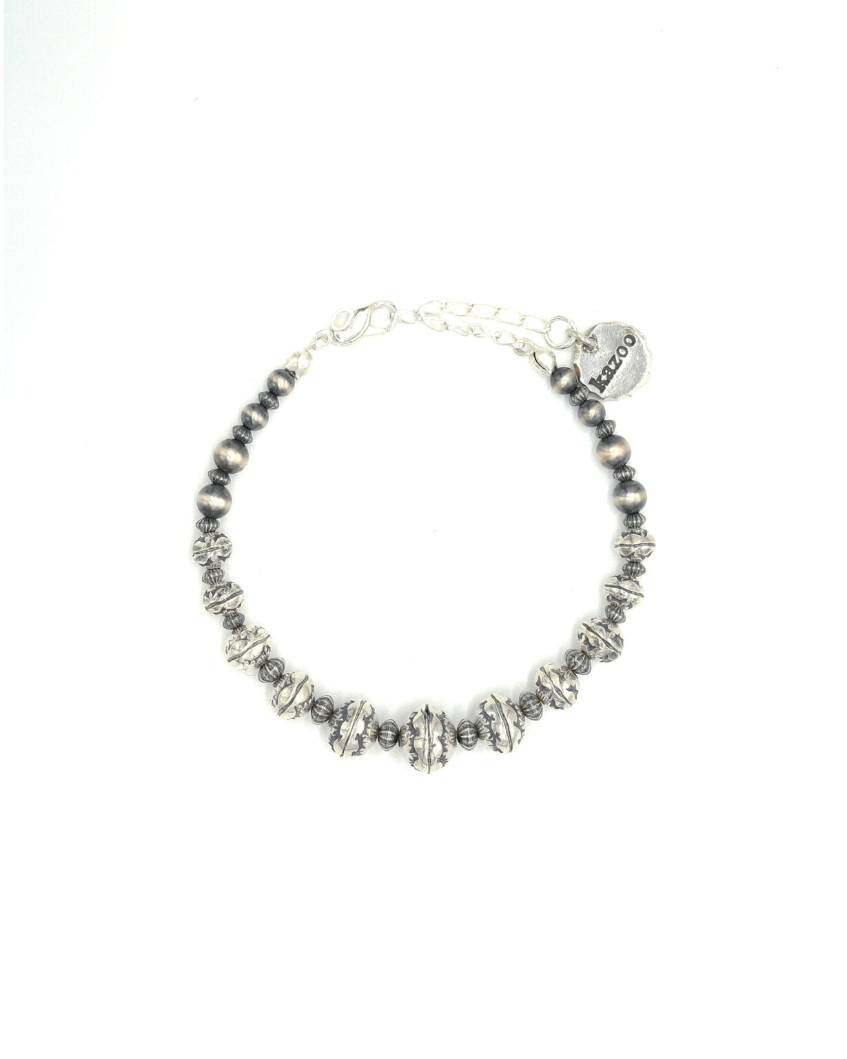 [Kazoo] Hand stamped Sterling Silver Beads Bracelet