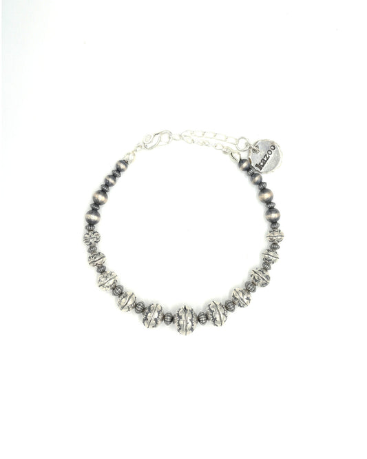 [Kazoo] Hand stamped Sterling Silver Beads Bracelet