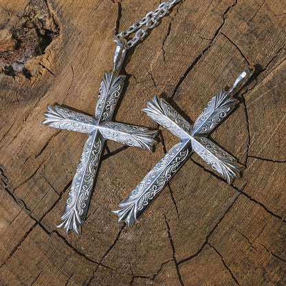 [Dear Blossom] Arabasque Silver Cross Pendant necklace