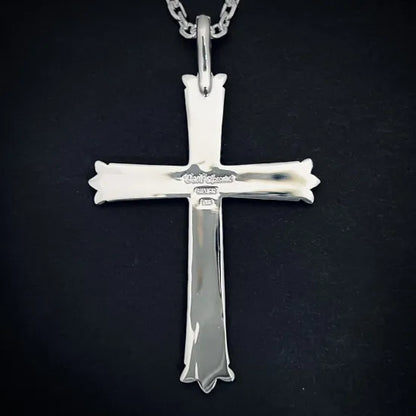 [Dear Blossom] Floral Arabesque Silver Cross Pendant