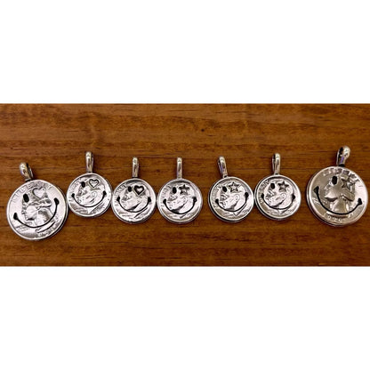 [North Works] Heart Smile vintage coin necklace