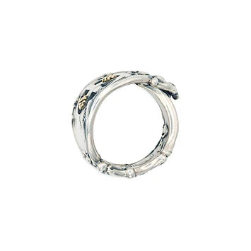 [Blind Man Togs]Peeper Ring- vintage Tiffany silver spoon/ 18ct gold