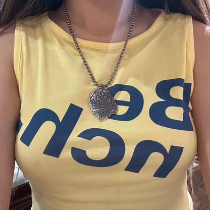 [Mt. Hill] Dog Tag Silver Stamped pendant necklace