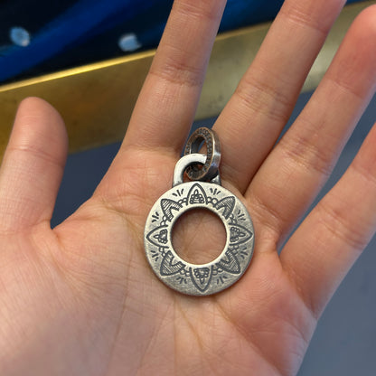 [Jango] Mandala Floral pendant/ ball chain necklace 925 silver