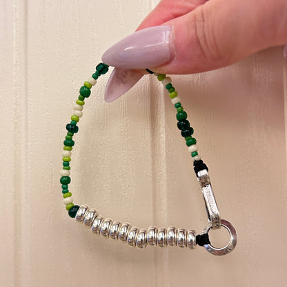 [North Works] Handmade Blue Beaded Bracelet with Sterling Silver Accents S-027