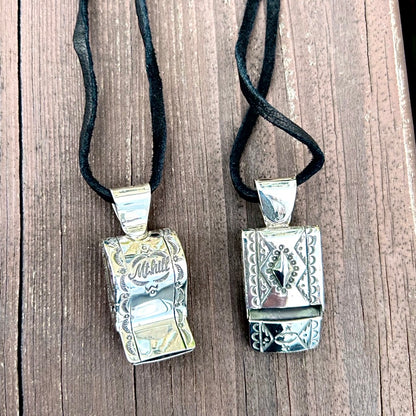 [Mt. Hill] Artisan Silver Whistle Scroll Pendant Necklace