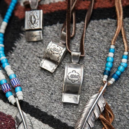 [Mt. Hill] Artisan Silver Whistle Scroll Pendant Necklace
