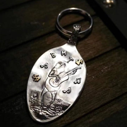 [Blind Man Togs] Guitar Playing Frog key holder/keychain 18k gold
