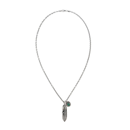 [North Works] Turquoise stone feather necklace N-410