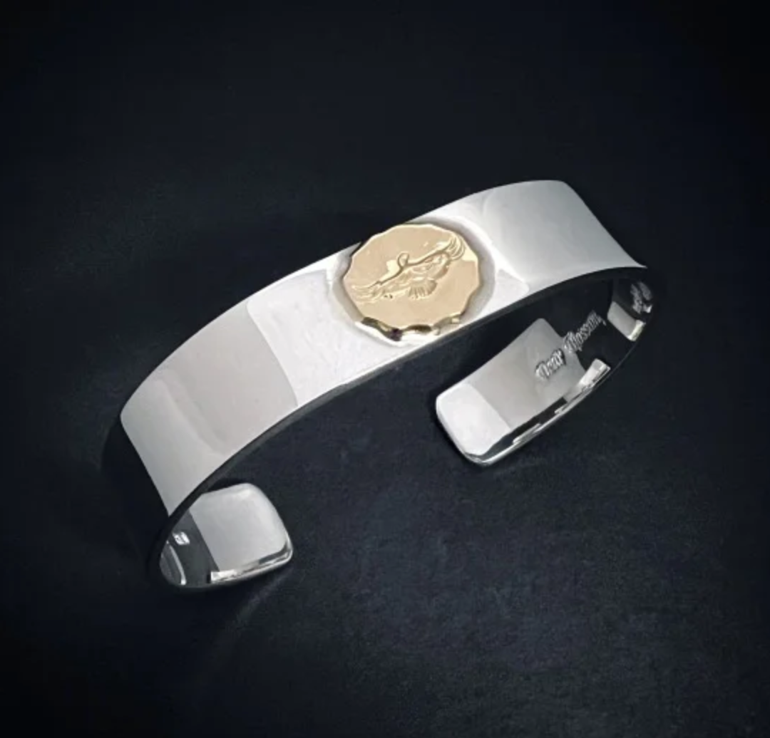 [Dear Blossom] Eagle 18k gold/silver Bangle B-104