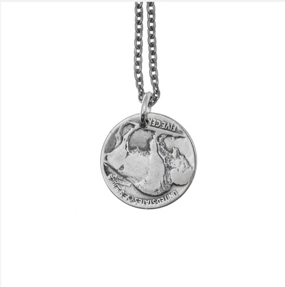[North Works] Aboriginal Bloom Silver coin Pendant Necklace
