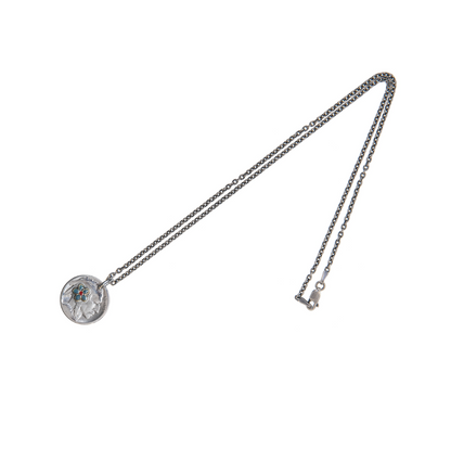 [North Works] Aboriginal Bloom Silver coin Pendant Necklace