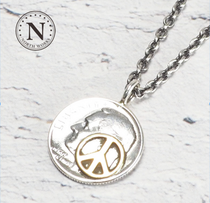 [North Works] Liberty Charms 10￠Silver vintage coin handmade necklace