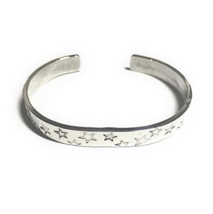 [North Works] Full Star Silver Bangle W-217