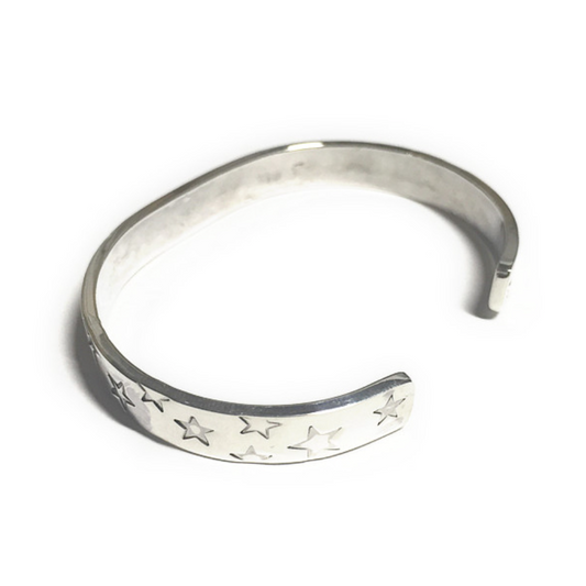 [North Works] Full Star Silver Bangle W-217