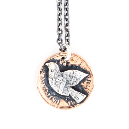 [North Works] Silver Copper Coin Pendant Necklace N-606/ N-607