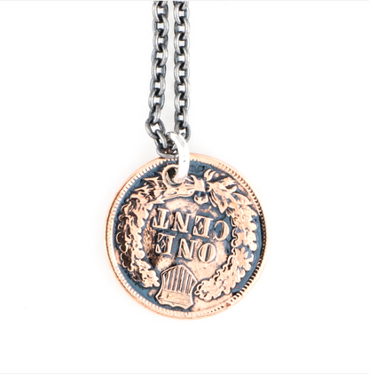 [North Works] Silver Copper Coin Pendant Necklace N-606/ N-607