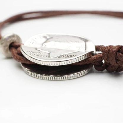[North Works] Vintage Silver Coin Bracelet N-244