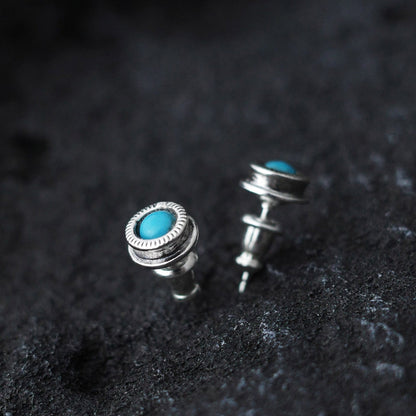 [North Works] Turquoise stone/ silver earrings