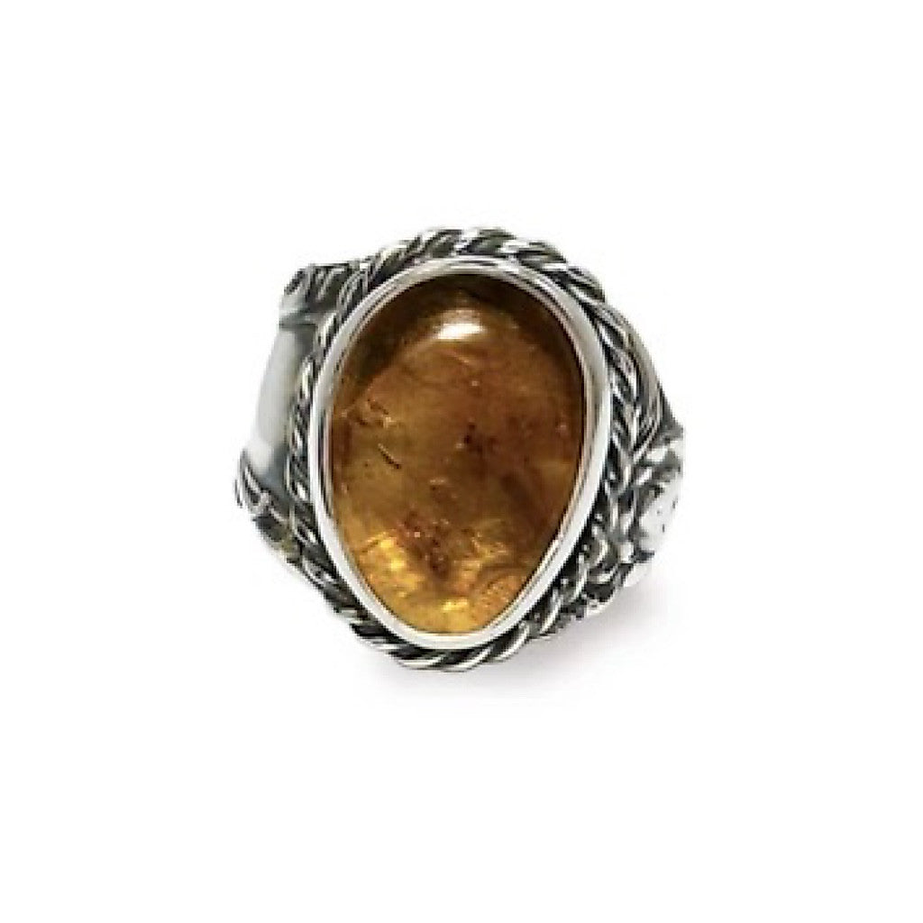 BLIND MAN TOGS Amber Vintage Silver Spoon Ring detail 4 