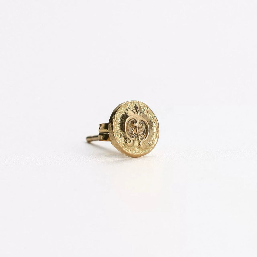 Dear Blossom Crescent Stamp Stud Earrings detail 2