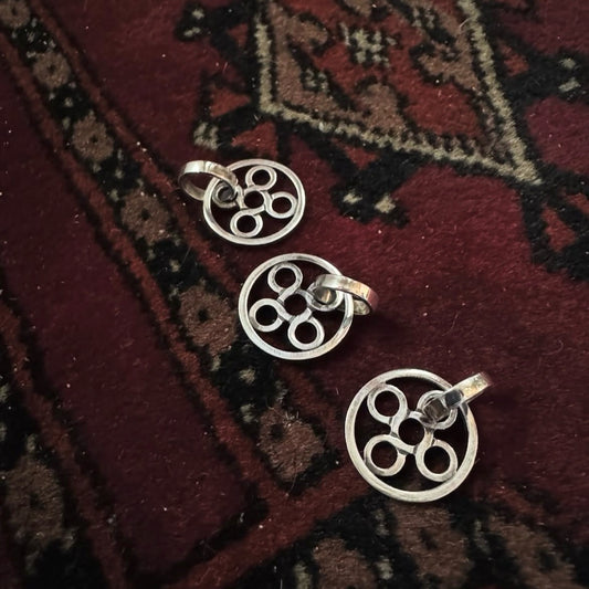 CHOLOS Infinity Logo Silver Disc Pendants product view
