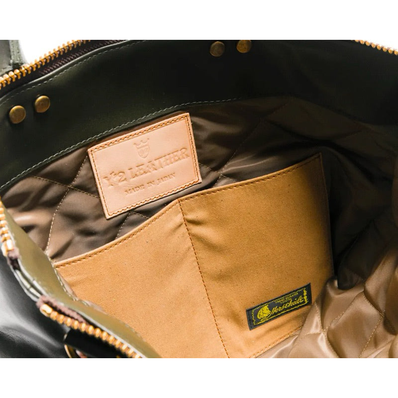 Y’2 LEATHER horsehide helmet bag front pockets