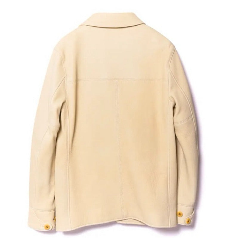 Y’2 LEATHER DC-76-C deerskin car coat detail