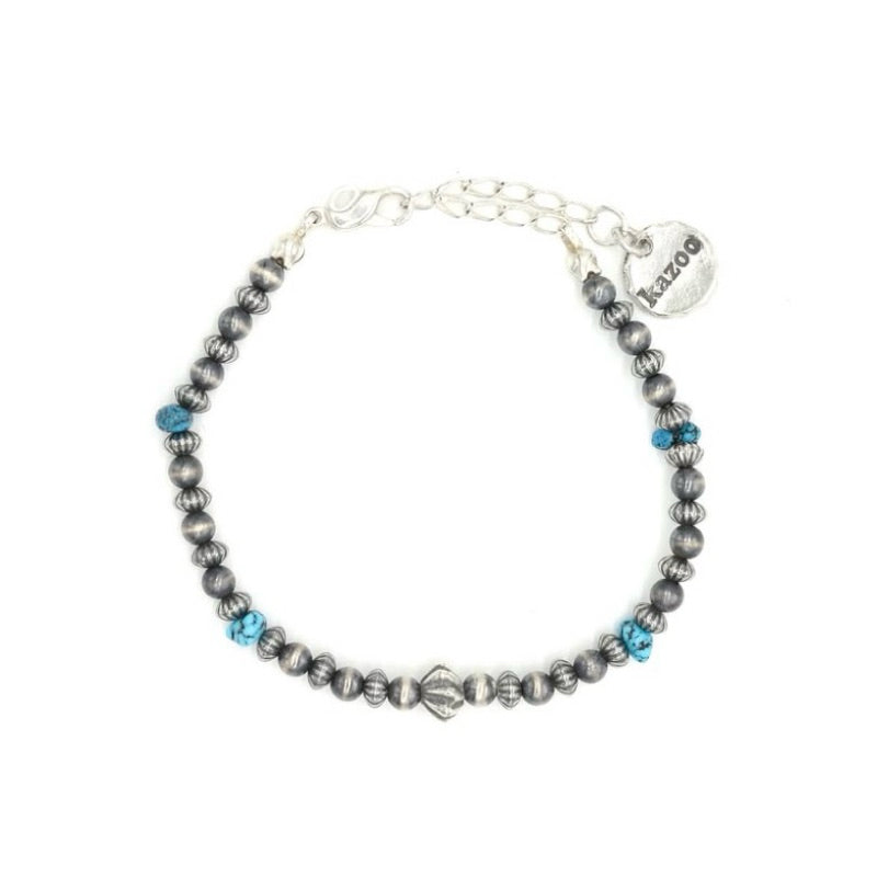 KAZOO Round & Around Turquoise Bead Bracelet detail 2