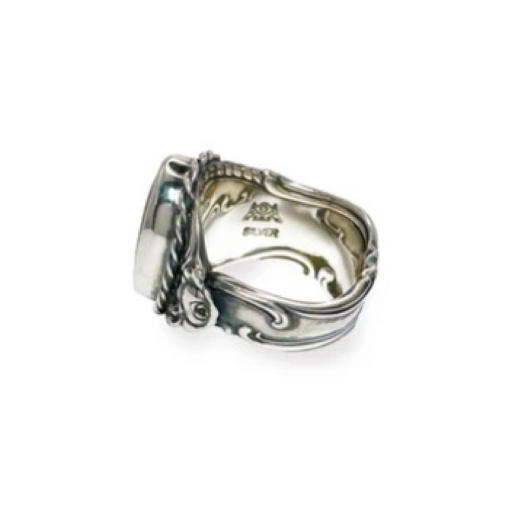 BLIND MAN TOGS Amber Vintage Silver Spoon Ring detail 6 