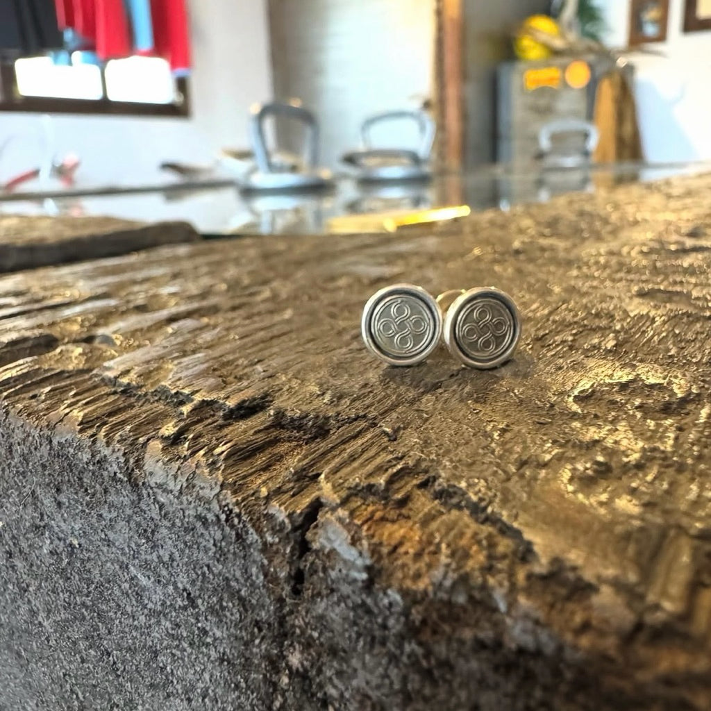 CHOLOS Infinity Logo Stud Earrings product view