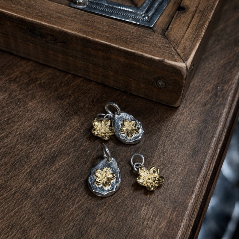 Dear Blossom Gold Sakura Silver Pendants