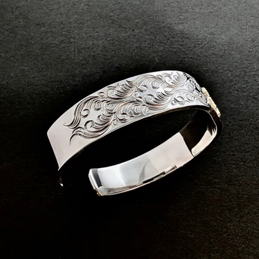 Dear Blossom B-139 Gold Flower Interwoven Arabesque Bangle detail 2
