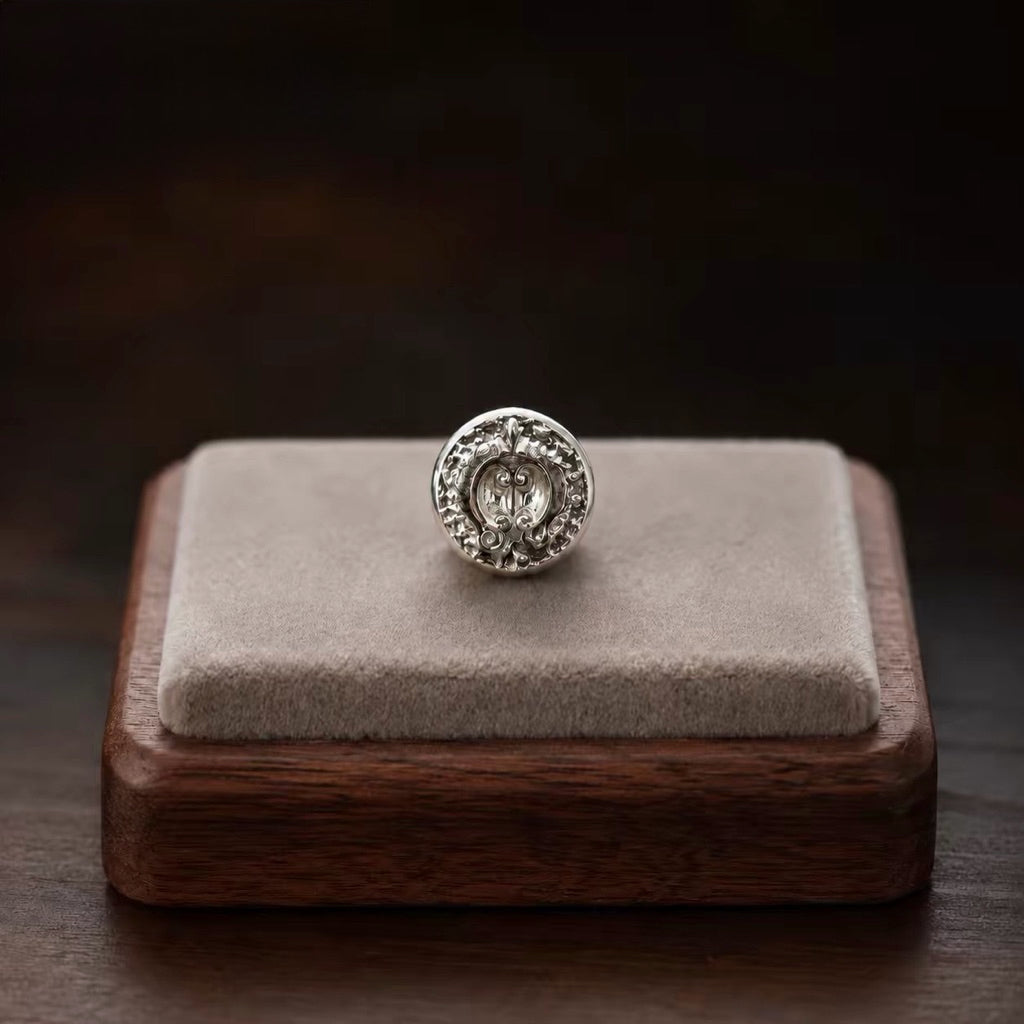 Dear Blossom Crescent Stamp Stud Earrings