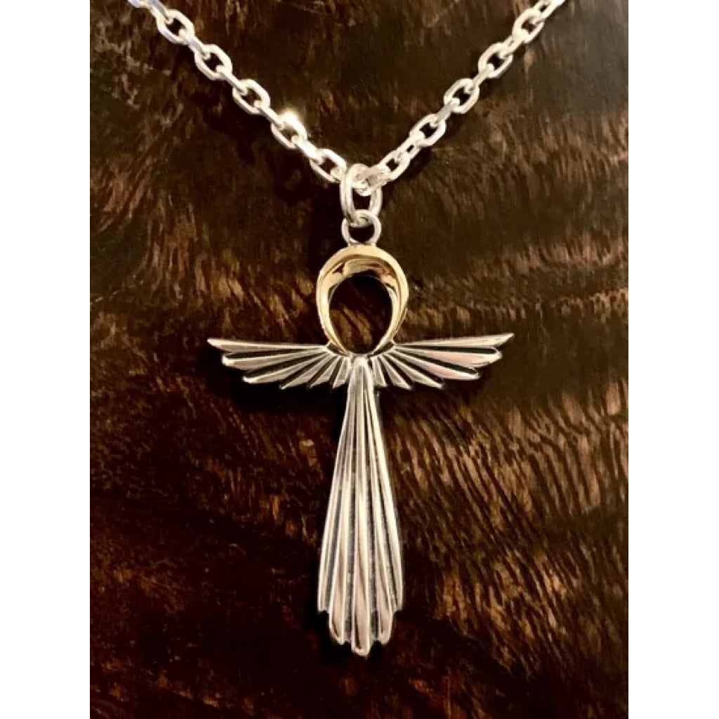 Dear Blossom Angel Ankh Cross Pendant