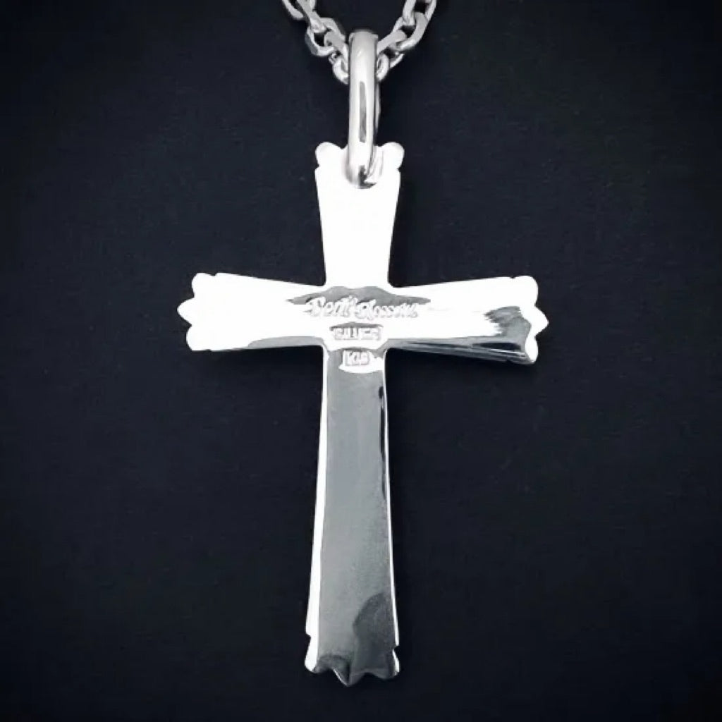 Dear Blossom 18K Gold Flower Fleur-de-Lis Cross Pendant detail 2