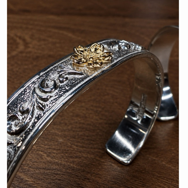 Dear Blossom Limited Gold Sakura Arabesque Bangle