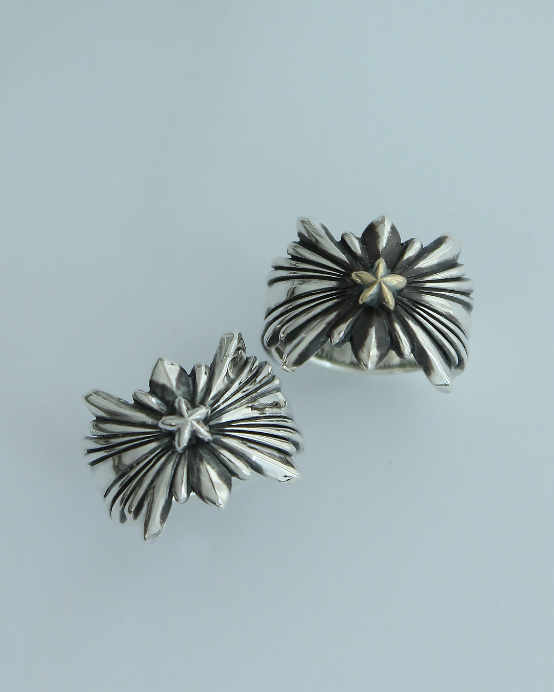 Mt.hill Starburst Ring Gold Star and Silver Star