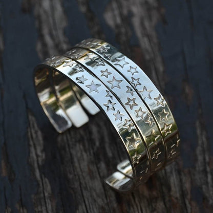 [North Works] Full Star Silver Bangle W-217