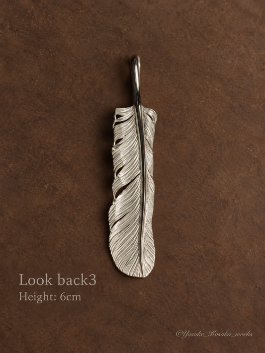 Yusuke Kosaka Works Look Back 3 silver feather pendant, height 6cm